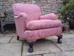 Howard and Sons antique armchair - Bridgewater model with Ramsden leg carving.jpg